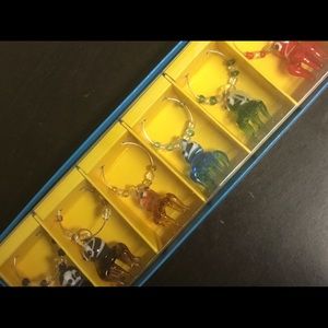 Wine glass markers and wine bottle stopper